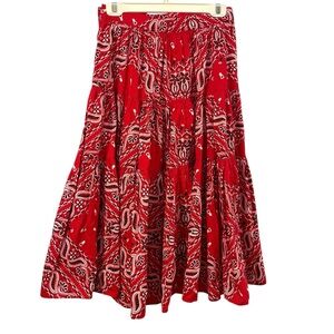 Hippie Red Paisley Women's Full Skirt